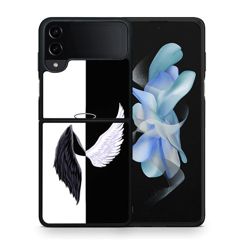Θήκη Samsung Galaxy Z Flip4 Angels Demons από τη Smartfits με σχέδιο στο πίσω μέρος και μαύρο περίβλημα | Samsung Galaxy Z Flip4 Angels Demons case with colorful back and black bezels