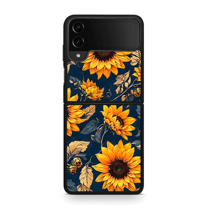 Samsung Galaxy Z Flip4 Autumn Sunflowers Θήκη από τη Smartfits με σχέδιο στο πίσω μέρος και μαύρο περίβλημα | Smartphone case with colorful back and black bezels by Smartfits