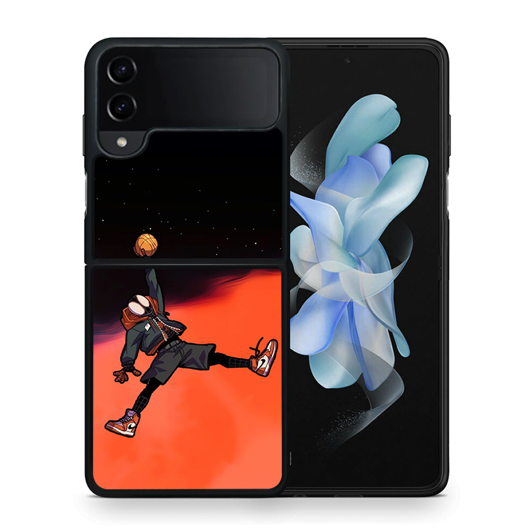 Θήκη Samsung Galaxy Z Flip4 Basketball Hero από τη Smartfits με σχέδιο στο πίσω μέρος και μαύρο περίβλημα | Samsung Galaxy Z Flip4 Basketball Hero case with colorful back and black bezels