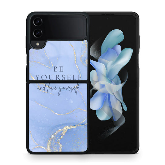 Θήκη Samsung Galaxy Z Flip4 Be Yourself από τη Smartfits με σχέδιο στο πίσω μέρος και μαύρο περίβλημα | Samsung Galaxy Z Flip4 Be Yourself case with colorful back and black bezels