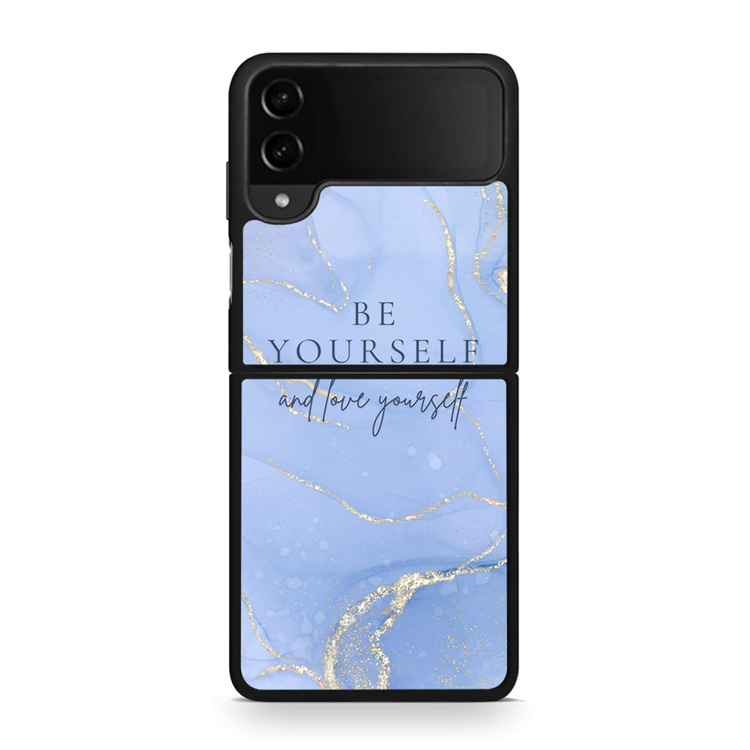 Samsung Galaxy Z Flip4 Be Yourself θήκη από τη Smartfits με σχέδιο στο πίσω μέρος και μαύρο περίβλημα | Smartphone case with colorful back and black bezels by Smartfits