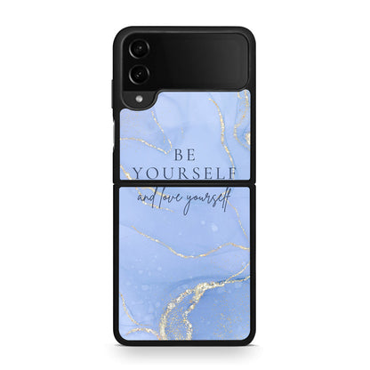 Samsung Galaxy Z Flip4 Be Yourself θήκη από τη Smartfits με σχέδιο στο πίσω μέρος και μαύρο περίβλημα | Smartphone case with colorful back and black bezels by Smartfits