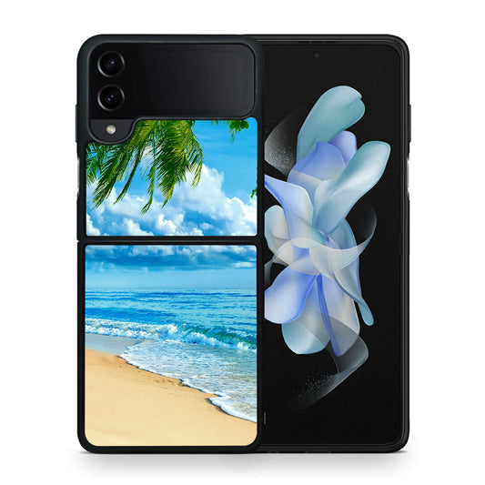 Θήκη Samsung Galaxy Z Flip4 Beautiful Beach από τη Smartfits με σχέδιο στο πίσω μέρος και μαύρο περίβλημα | Samsung Galaxy Z Flip4 Beautiful Beach case with colorful back and black bezels