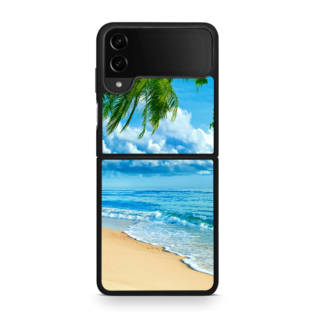 Samsung Galaxy Z Flip4 Beautiful Beach θήκη από τη Smartfits με σχέδιο στο πίσω μέρος και μαύρο περίβλημα | Smartphone case with colorful back and black bezels by Smartfits