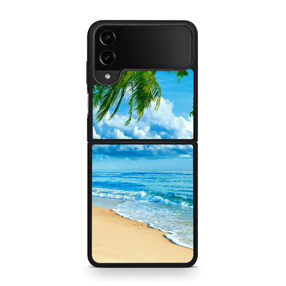Samsung Galaxy Z Flip4 Beautiful Beach θήκη από τη Smartfits με σχέδιο στο πίσω μέρος και μαύρο περίβλημα | Smartphone case with colorful back and black bezels by Smartfits