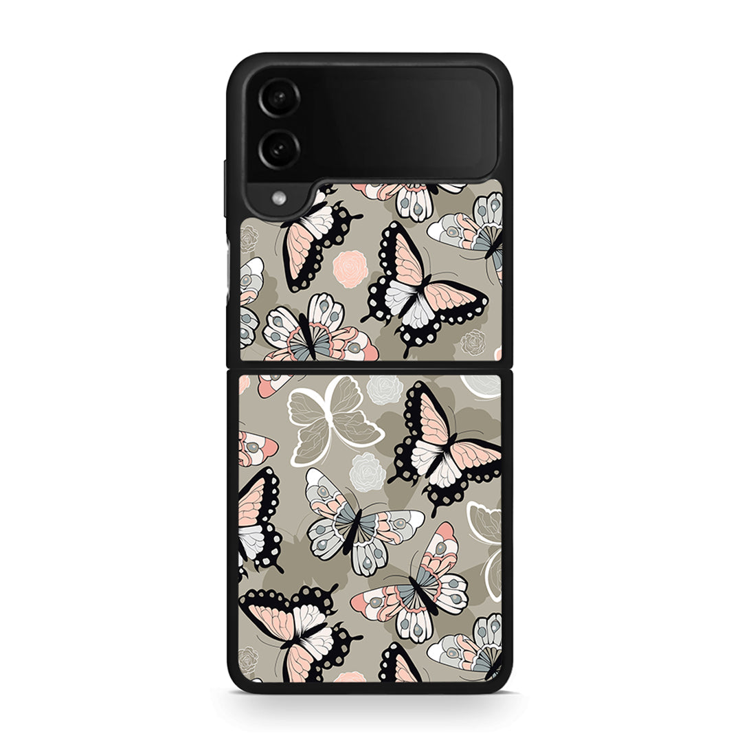 135 - Samsung Galaxy Z Flip4 Butterflies Boho case, cover, bumper