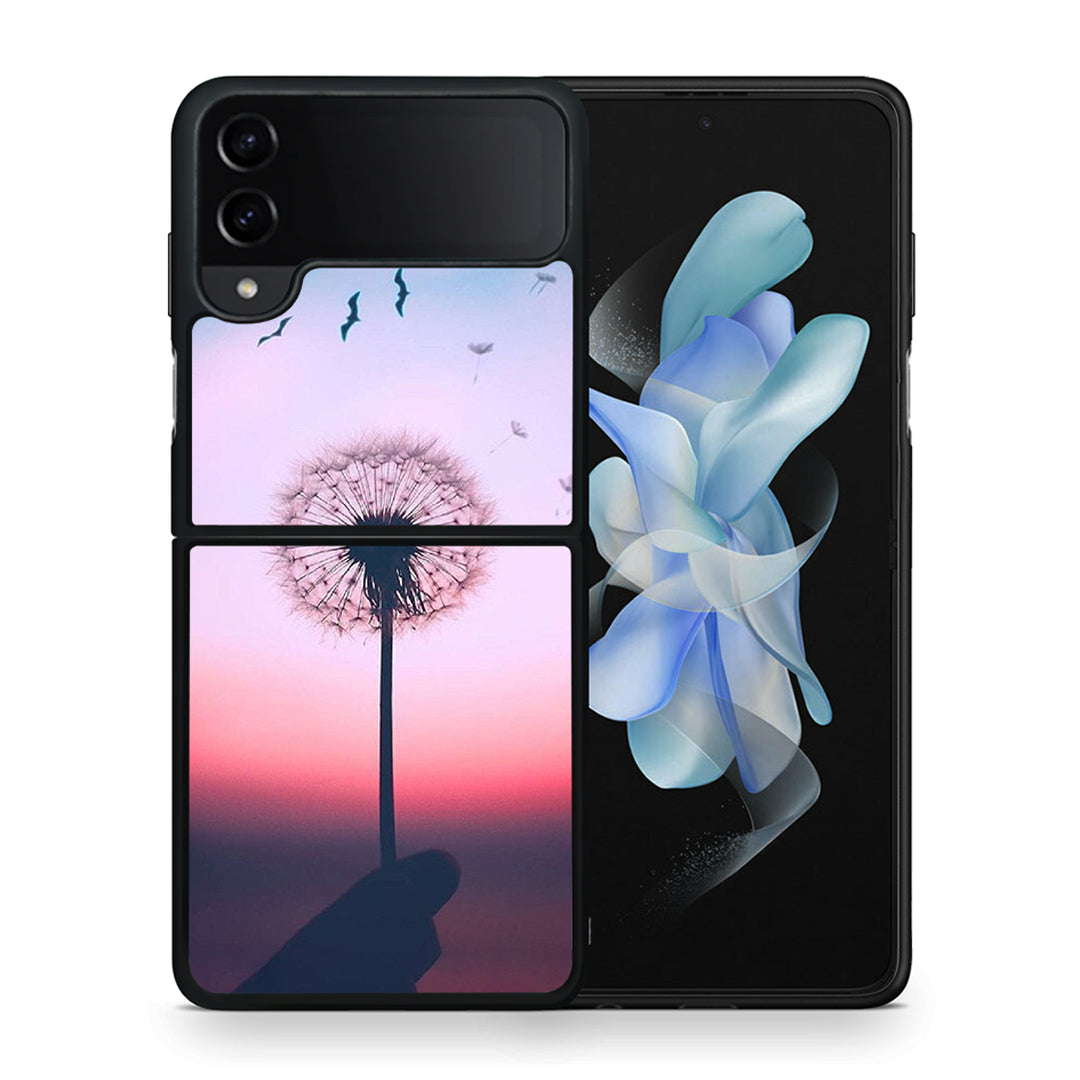 Θήκη Samsung Galaxy Z Flip4 Wish Boho από τη Smartfits με σχέδιο στο πίσω μέρος και μαύρο περίβλημα | Samsung Galaxy Z Flip4 Wish Boho case with colorful back and black bezels