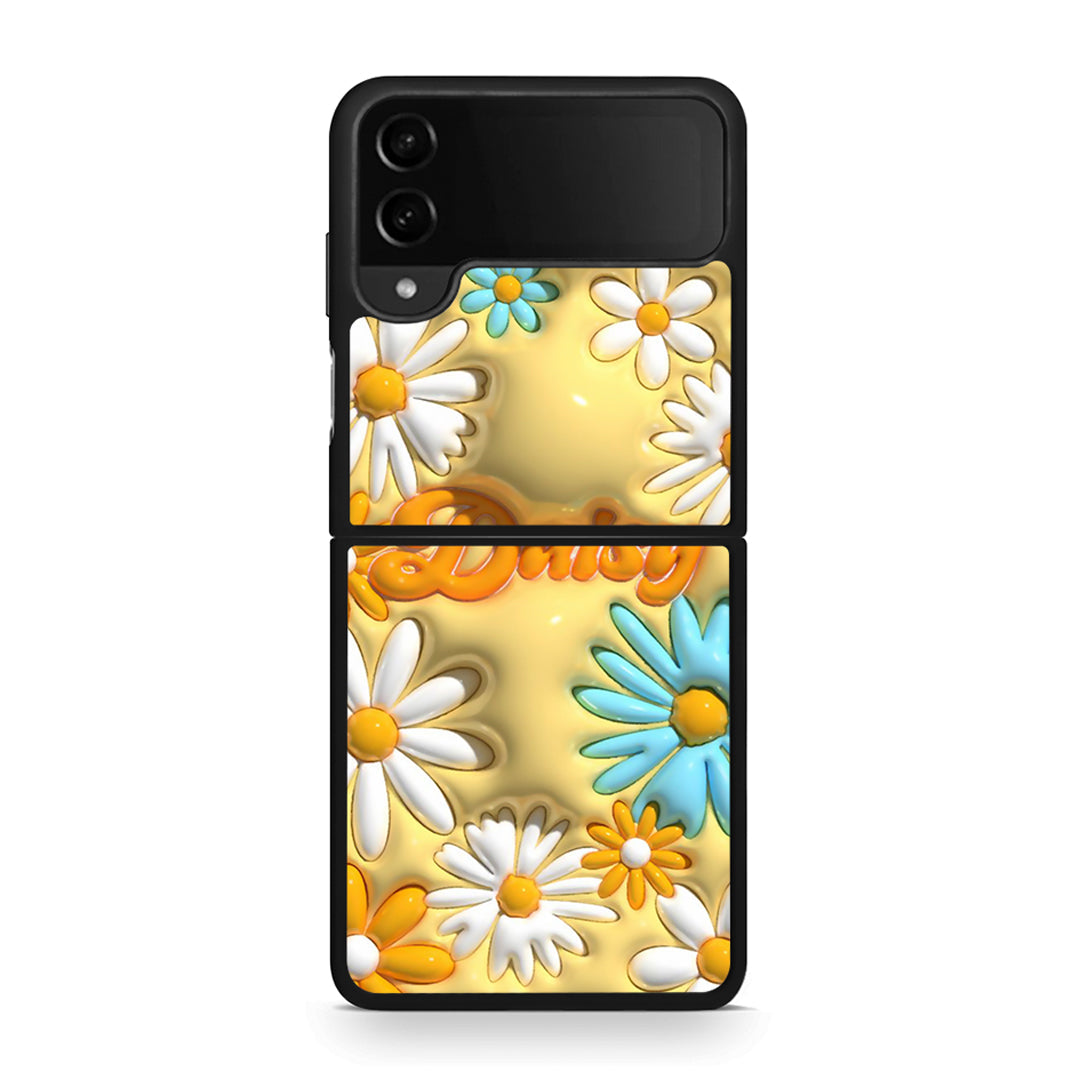 Samsung Galaxy Z Flip4 Bubble Daisies θήκη από τη Smartfits με σχέδιο στο πίσω μέρος και μαύρο περίβλημα | Smartphone case with colorful back and black bezels by Smartfits
