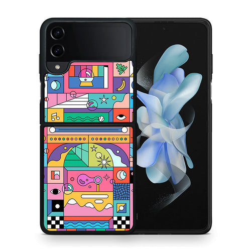 Θήκη Samsung Galaxy Z Flip4 Bubbles Soap από τη Smartfits με σχέδιο στο πίσω μέρος και μαύρο περίβλημα | Samsung Galaxy Z Flip4 Bubbles Soap case with colorful back and black bezels