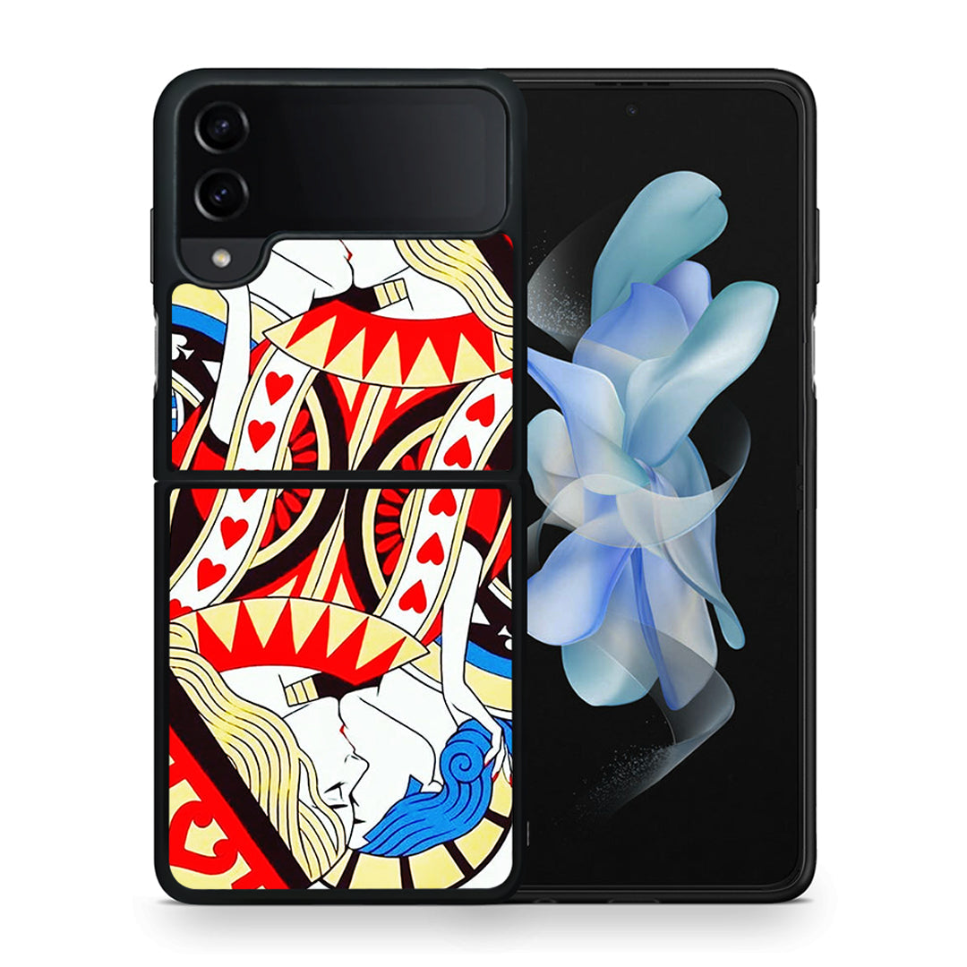 Θήκη Samsung Galaxy Z Flip4 Card Love από τη Smartfits με σχέδιο στο πίσω μέρος και μαύρο περίβλημα | Samsung Galaxy Z Flip4 Card Love case with colorful back and black bezels