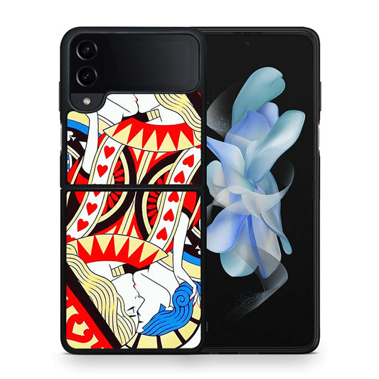 Θήκη Samsung Galaxy Z Flip4 Card Love από τη Smartfits με σχέδιο στο πίσω μέρος και μαύρο περίβλημα | Samsung Galaxy Z Flip4 Card Love case with colorful back and black bezels