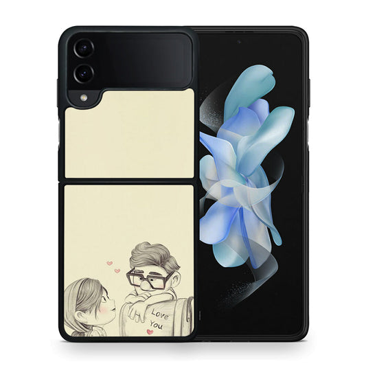 Θήκη Samsung Galaxy Z Flip4 Carl And Ellie από τη Smartfits με σχέδιο στο πίσω μέρος και μαύρο περίβλημα | Samsung Galaxy Z Flip4 Carl And Ellie case with colorful back and black bezels