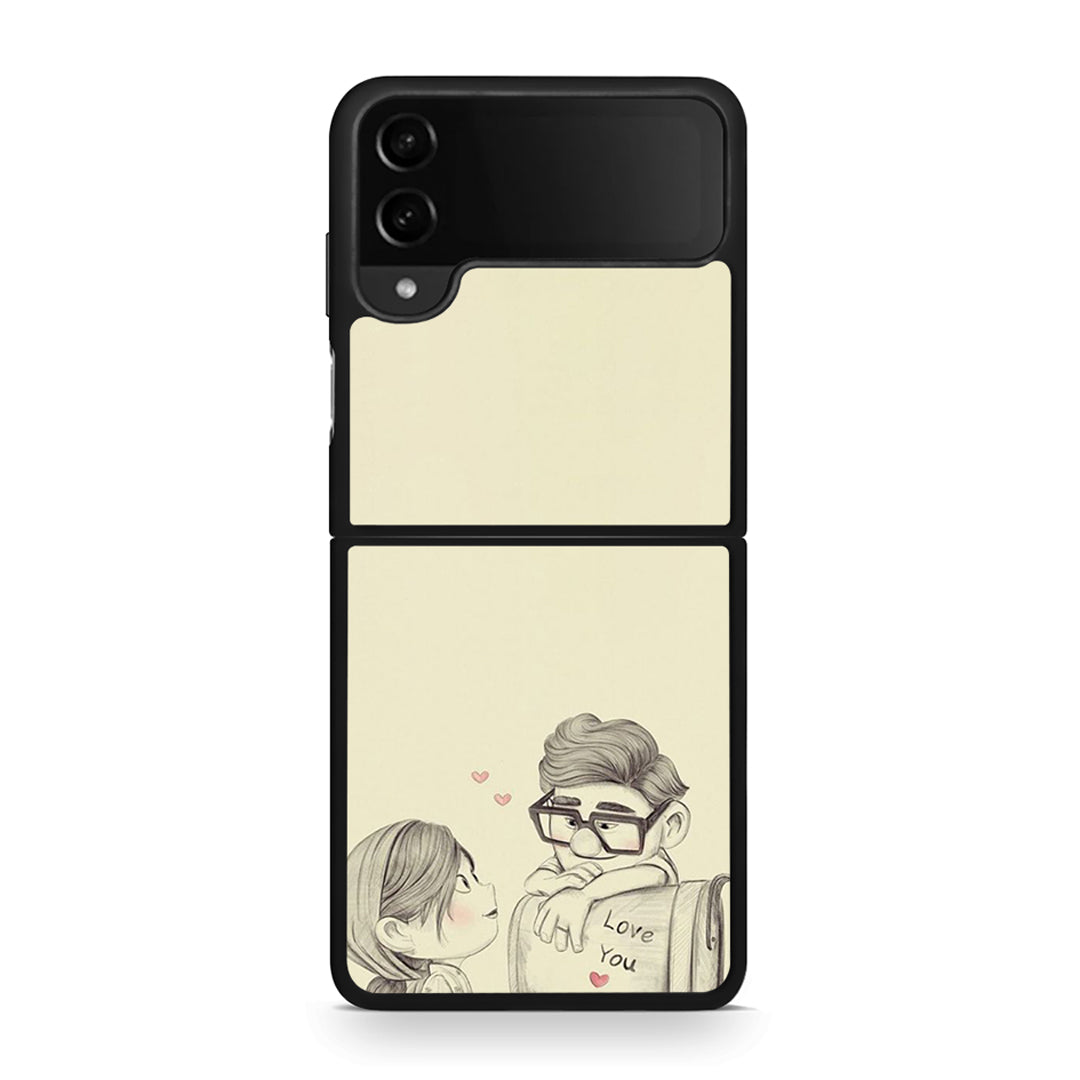 Samsung Galaxy Z Flip4 Carl And Ellie θήκη από τη Smartfits με σχέδιο στο πίσω μέρος και μαύρο περίβλημα | Smartphone case with colorful back and black bezels by Smartfits