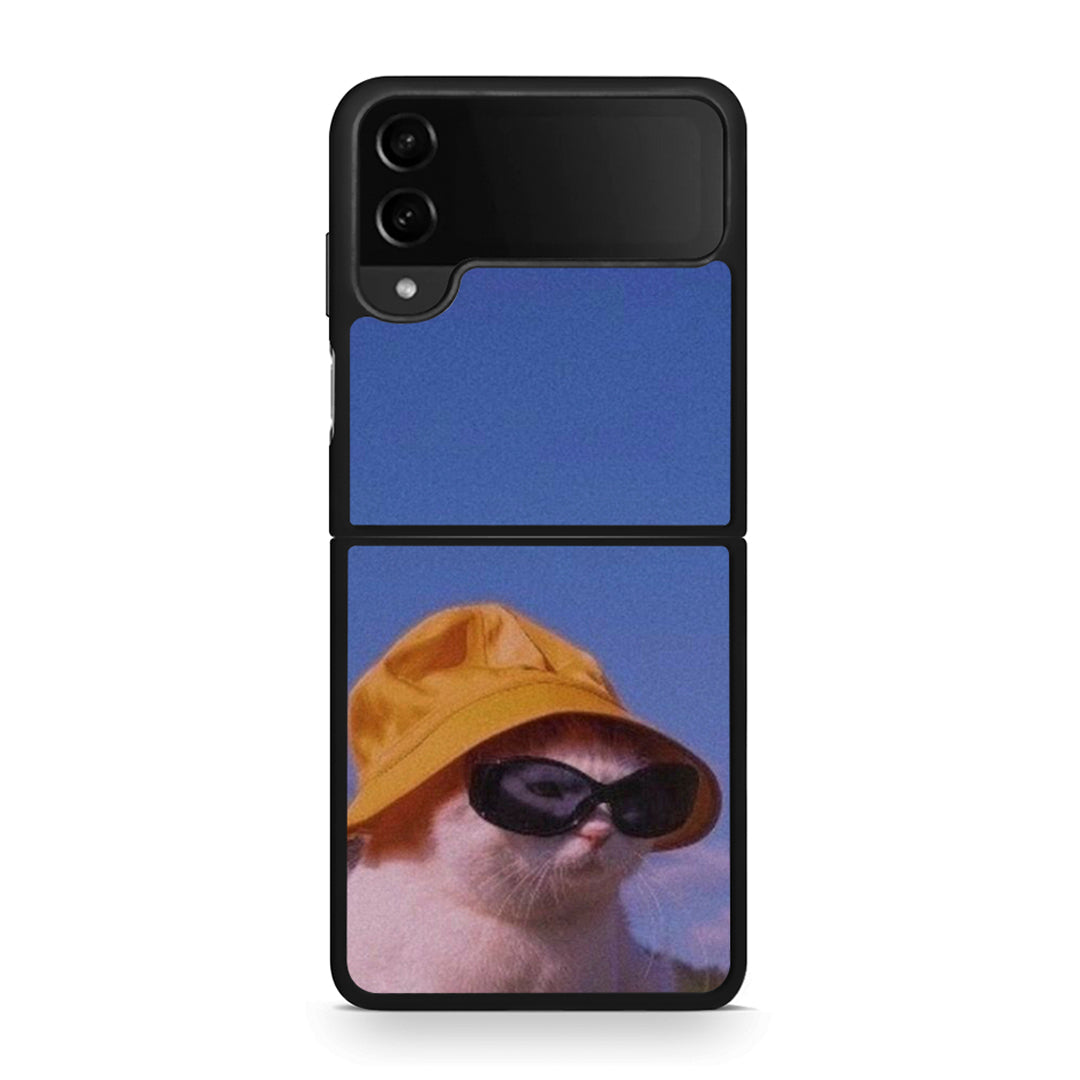 Samsung Galaxy Z Flip4 Cat Diva θήκη από τη Smartfits με σχέδιο στο πίσω μέρος και μαύρο περίβλημα | Smartphone case with colorful back and black bezels by Smartfits