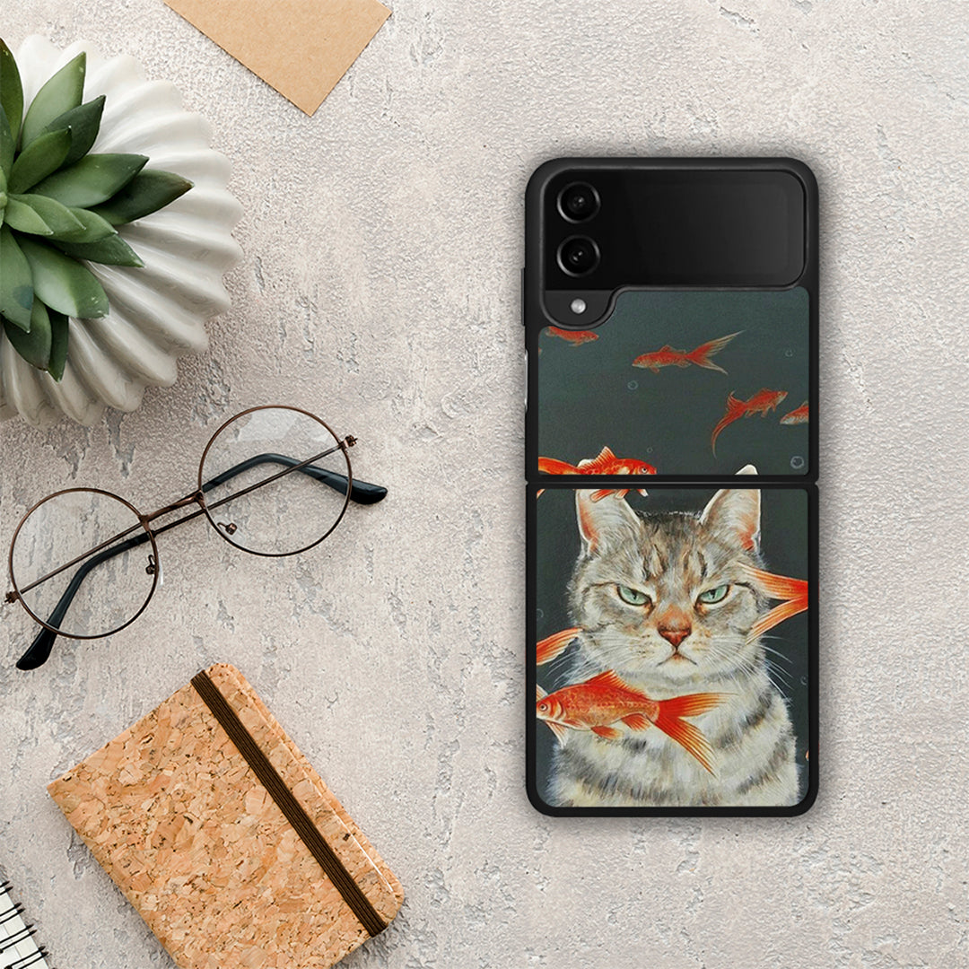 Cat Goldfish - Samsung Galaxy Z Flip4 θήκη