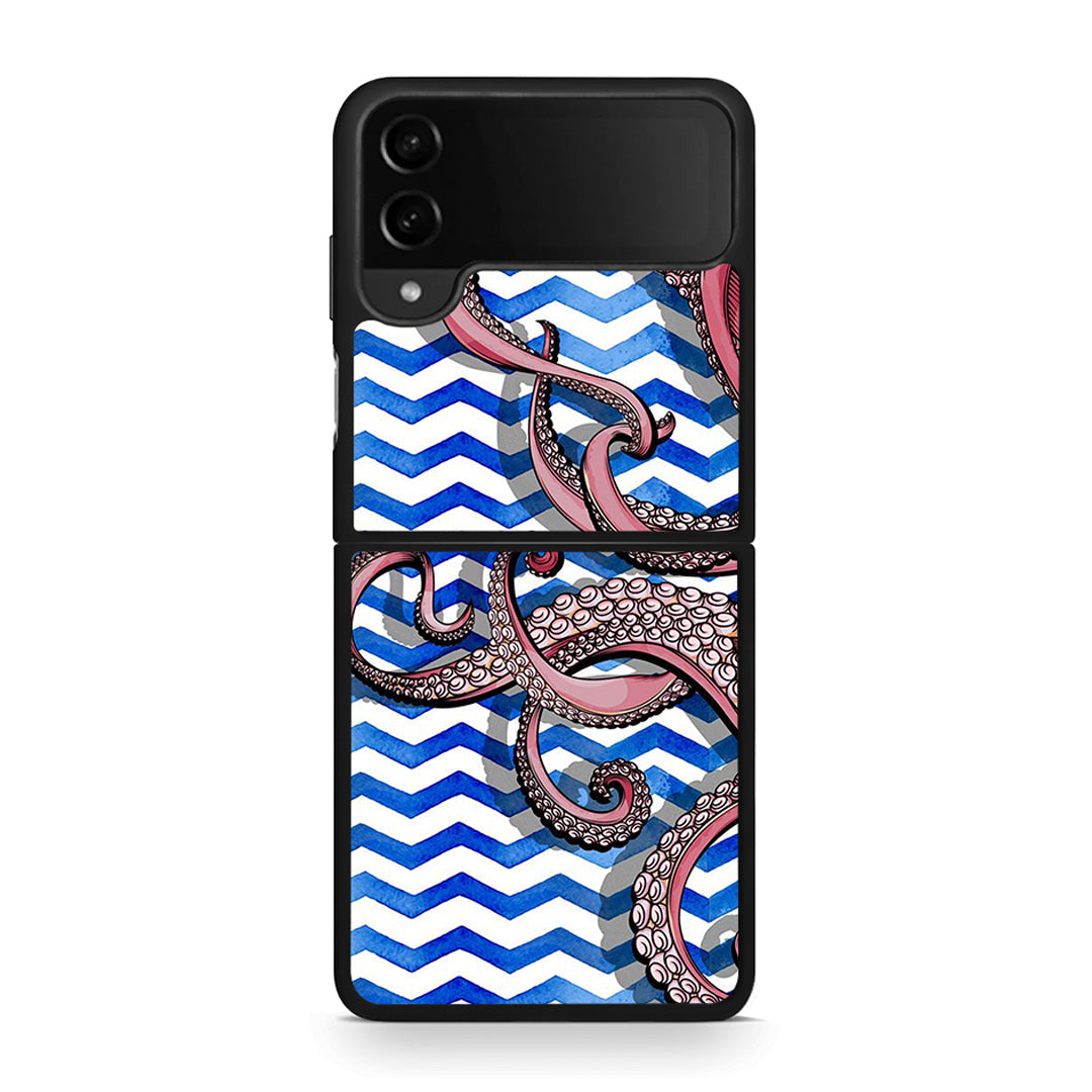 Samsung Galaxy Z Flip4 Chevron Devilfish θήκη από τη Smartfits με σχέδιο στο πίσω μέρος και μαύρο περίβλημα | Smartphone case with colorful back and black bezels by Smartfits