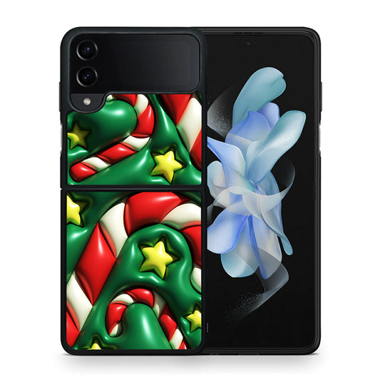 Θήκη Samsung Galaxy Z Flip4 Christmas Bubbles από τη Smartfits με σχέδιο στο πίσω μέρος και μαύρο περίβλημα | Samsung Galaxy Z Flip4 Christmas Bubbles case with colorful back and black bezels