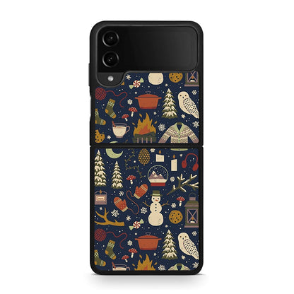 Samsung Galaxy Z Flip4 Christmas Elements θήκη από τη Smartfits με σχέδιο στο πίσω μέρος και μαύρο περίβλημα | Smartphone case with colorful back and black bezels by Smartfits