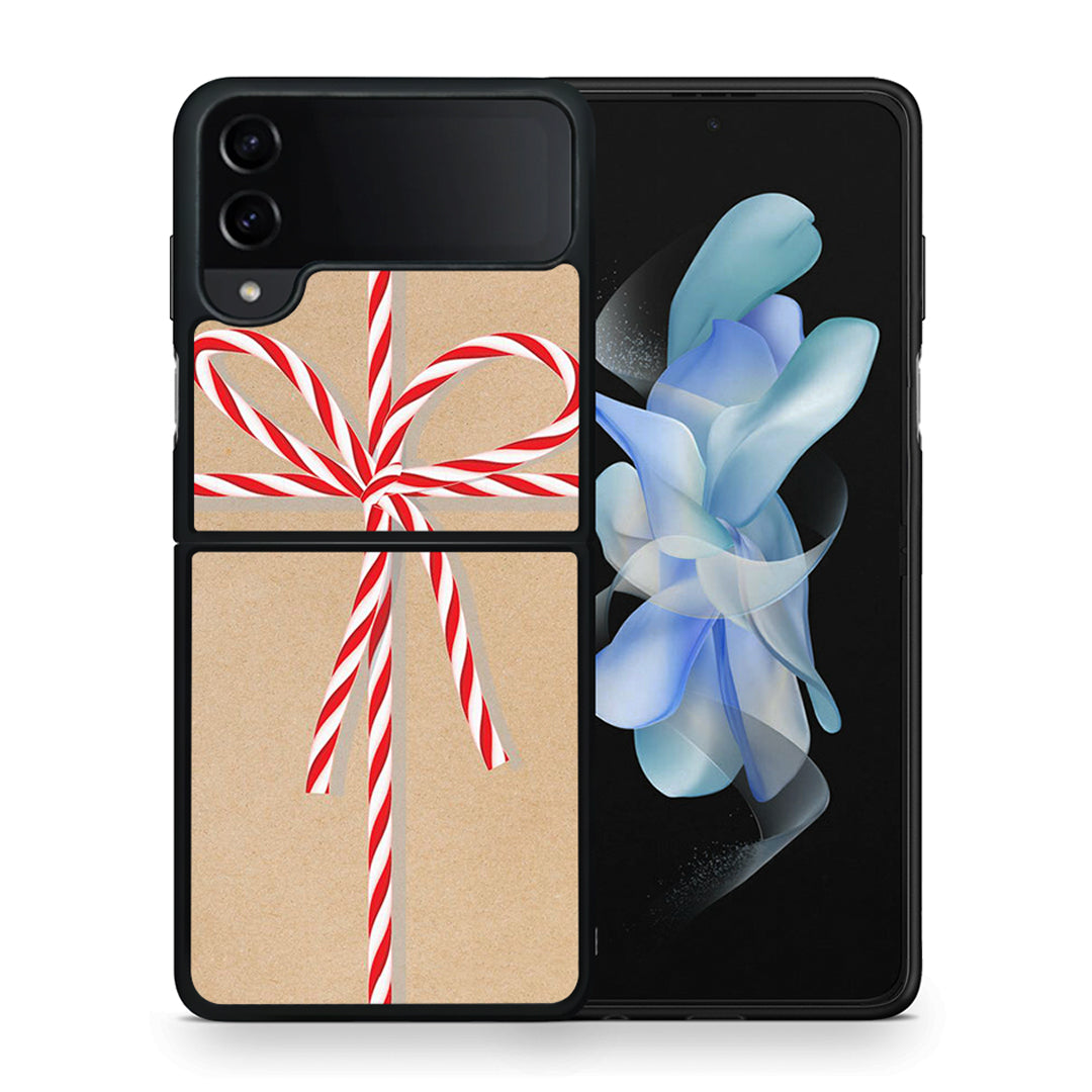 Θήκη Samsung Galaxy Z Flip4 Christmas Gift από τη Smartfits με σχέδιο στο πίσω μέρος και μαύρο περίβλημα | Samsung Galaxy Z Flip4 Christmas Gift case with colorful back and black bezels