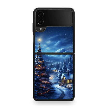 Samsung Galaxy Z Flip4 Christmas Scenery θήκη από τη Smartfits με σχέδιο στο πίσω μέρος και μαύρο περίβλημα | Smartphone case with colorful back and black bezels by Smartfits