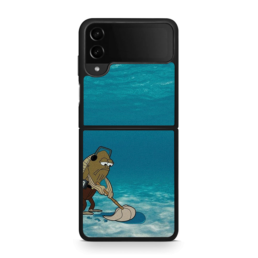 Samsung Galaxy Z Flip4 Clean The Ocean Θήκη από τη Smartfits με σχέδιο στο πίσω μέρος και μαύρο περίβλημα | Smartphone case with colorful back and black bezels by Smartfits