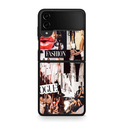 Samsung Galaxy Z Flip4 Collage Fashion Θήκη Αγίου Βαλεντίνου από τη Smartfits με σχέδιο στο πίσω μέρος και μαύρο περίβλημα | Smartphone case with colorful back and black bezels by Smartfits