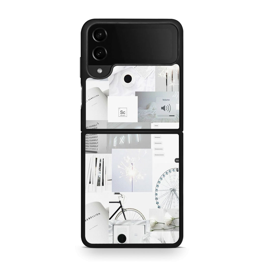 Samsung Galaxy Z Flip4 Collage Make Me Wonder Θήκη Αγίου Βαλεντίνου από τη Smartfits με σχέδιο στο πίσω μέρος και μαύρο περίβλημα | Smartphone case with colorful back and black bezels by Smartfits