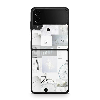 Samsung Galaxy Z Flip4 Collage Make Me Wonder Θήκη Αγίου Βαλεντίνου από τη Smartfits με σχέδιο στο πίσω μέρος και μαύρο περίβλημα | Smartphone case with colorful back and black bezels by Smartfits