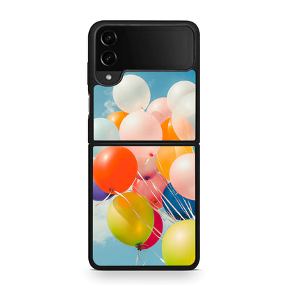 Samsung Galaxy Z Flip4 Colorful Balloons θήκη από τη Smartfits με σχέδιο στο πίσω μέρος και μαύρο περίβλημα | Smartphone case with colorful back and black bezels by Smartfits