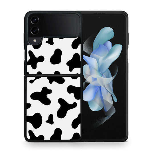 Θήκη Samsung Galaxy Z Flip4 Cow Print από τη Smartfits με σχέδιο στο πίσω μέρος και μαύρο περίβλημα | Samsung Galaxy Z Flip4 Cow Print case with colorful back and black bezels