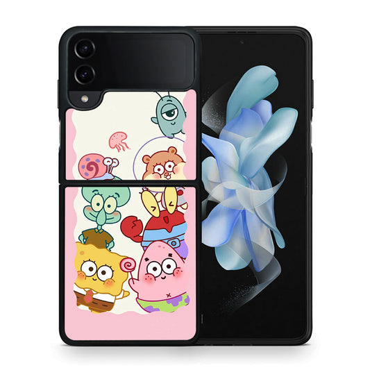 Θήκη Samsung Galaxy Z Flip4 Cute Companion από τη Smartfits με σχέδιο στο πίσω μέρος και μαύρο περίβλημα | Samsung Galaxy Z Flip4 Cute Companion case with colorful back and black bezels