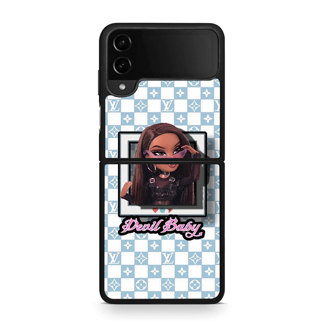 Samsung Galaxy Z Flip4 Devil Baby Θήκη Αγίου Βαλεντίνου από τη Smartfits με σχέδιο στο πίσω μέρος και μαύρο περίβλημα | Smartphone case with colorful back and black bezels by Smartfits