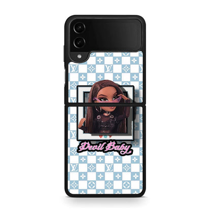 Samsung Galaxy Z Flip4 Devil Baby Θήκη Αγίου Βαλεντίνου από τη Smartfits με σχέδιο στο πίσω μέρος και μαύρο περίβλημα | Smartphone case with colorful back and black bezels by Smartfits