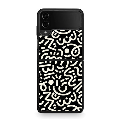 Samsung Galaxy Z Flip4 Doodle Art Θήκη από τη Smartfits με σχέδιο στο πίσω μέρος και μαύρο περίβλημα | Smartphone case with colorful back and black bezels by Smartfits
