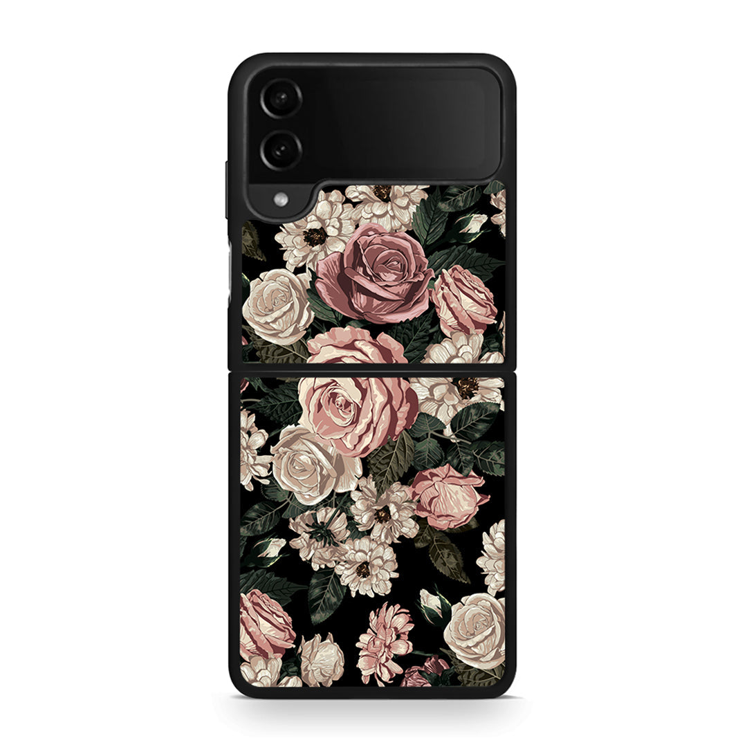 4 - Samsung Galaxy Z Flip4 Wild Roses Flower case, cover, bumper