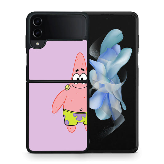 Θήκη Samsung Galaxy Z Flip4 Friends Patrick από τη Smartfits με σχέδιο στο πίσω μέρος και μαύρο περίβλημα | Samsung Galaxy Z Flip4 Friends Patrick case with colorful back and black bezels