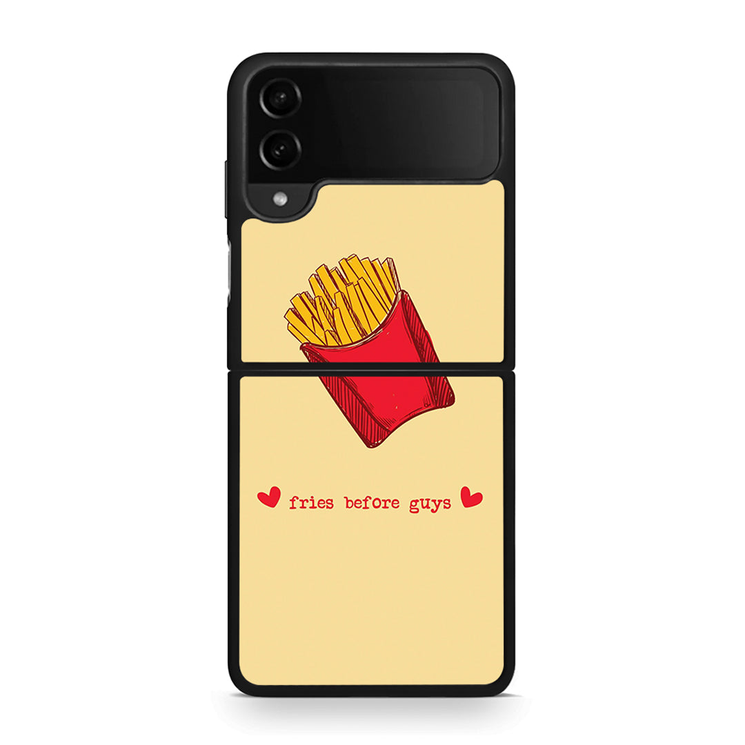 Samsung Galaxy Z Flip4 Fries Before Guys Θήκη Αγίου Βαλεντίνου από τη Smartfits με σχέδιο στο πίσω μέρος και μαύρο περίβλημα | Smartphone case with colorful back and black bezels by Smartfits