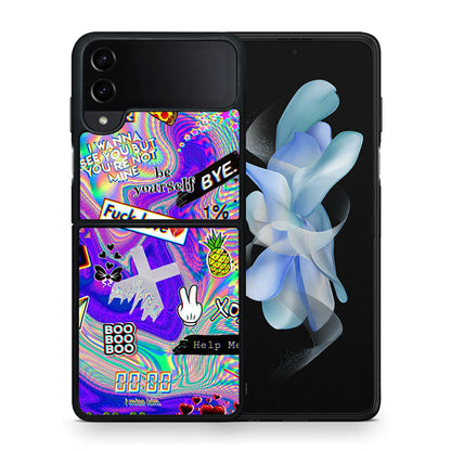 Θήκη Samsung Galaxy Z Flip4 Game Over από τη Smartfits με σχέδιο στο πίσω μέρος και μαύρο περίβλημα | Samsung Galaxy Z Flip4 Game Over case with colorful back and black bezels