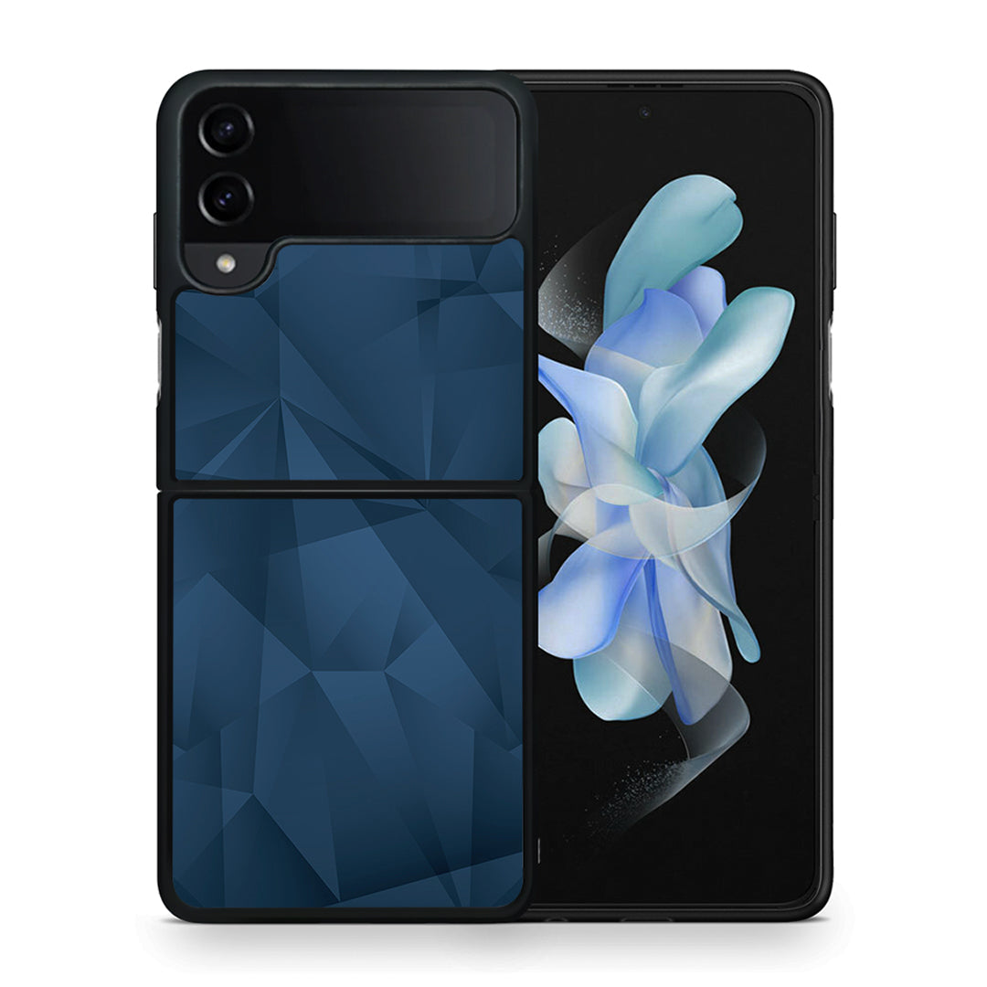 Θήκη Samsung Galaxy Z Flip4 Blue Abstract Geometric από τη Smartfits με σχέδιο στο πίσω μέρος και μαύρο περίβλημα | Samsung Galaxy Z Flip4 Blue Abstract Geometric case with colorful back and black bezels