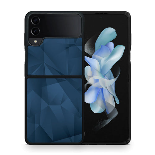 Θήκη Samsung Galaxy Z Flip4 Blue Abstract Geometric από τη Smartfits με σχέδιο στο πίσω μέρος και μαύρο περίβλημα | Samsung Galaxy Z Flip4 Blue Abstract Geometric case with colorful back and black bezels