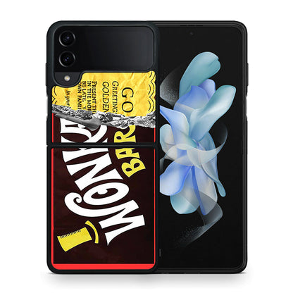 Θήκη Samsung Galaxy Z Flip4 Golden Ticket από τη Smartfits με σχέδιο στο πίσω μέρος και μαύρο περίβλημα | Samsung Galaxy Z Flip4 Golden Ticket case with colorful back and black bezels