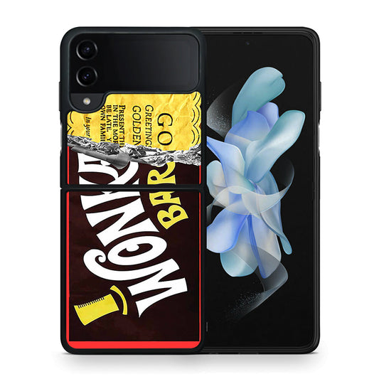 Θήκη Samsung Galaxy Z Flip4 Golden Ticket από τη Smartfits με σχέδιο στο πίσω μέρος και μαύρο περίβλημα | Samsung Galaxy Z Flip4 Golden Ticket case with colorful back and black bezels