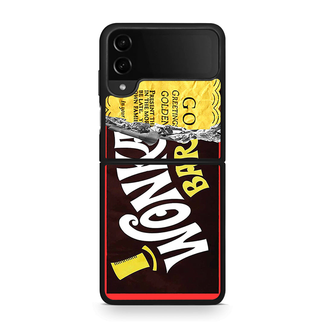 Samsung Galaxy Z Flip4 Golden Ticket θήκη από τη Smartfits με σχέδιο στο πίσω μέρος και μαύρο περίβλημα | Smartphone case with colorful back and black bezels by Smartfits