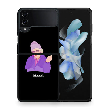 Θήκη Samsung Galaxy Z Flip4 Grandma Mood Black από τη Smartfits με σχέδιο στο πίσω μέρος και μαύρο περίβλημα | Samsung Galaxy Z Flip4 Grandma Mood Black case with colorful back and black bezels