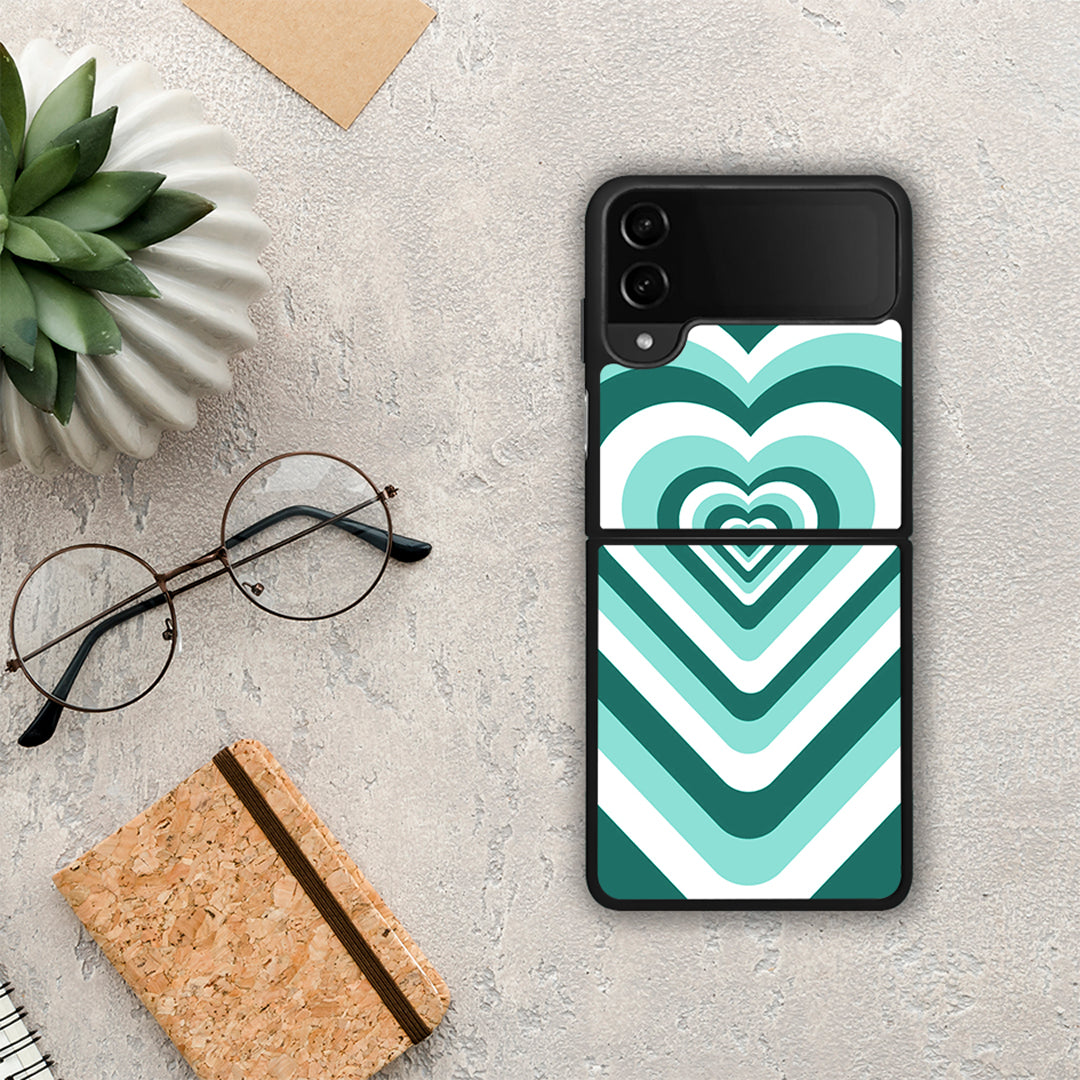 Green Hearts - Samsung Galaxy Z Flip4 θήκη