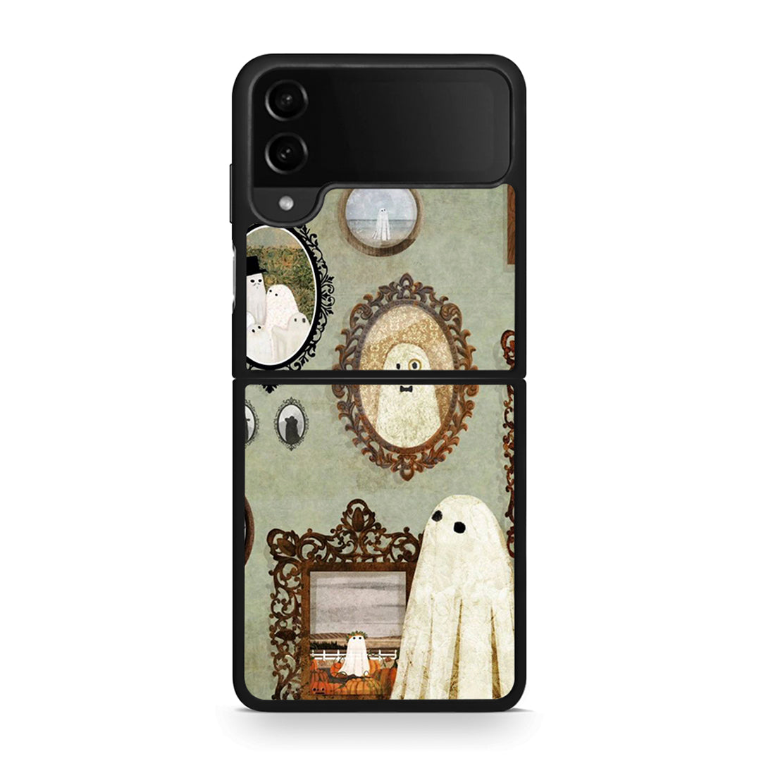 Samsung Galaxy Z Flip4 Halloween Ghost Season Θήκη από τη Smartfits με σχέδιο στο πίσω μέρος και μαύρο περίβλημα | Smartphone case with colorful back and black bezels by Smartfits