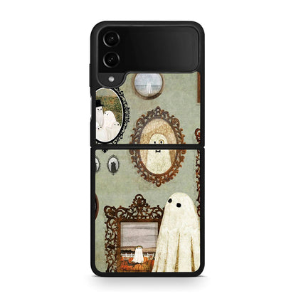 Samsung Galaxy Z Flip4 Halloween Ghost Season Θήκη από τη Smartfits με σχέδιο στο πίσω μέρος και μαύρο περίβλημα | Smartphone case with colorful back and black bezels by Smartfits