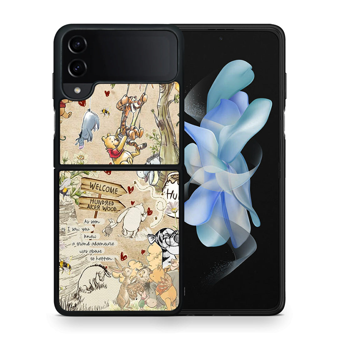 Θήκη Samsung Galaxy Z Flip4 Happy Friends από τη Smartfits με σχέδιο στο πίσω μέρος και μαύρο περίβλημα | Samsung Galaxy Z Flip4 Happy Friends case with colorful back and black bezels