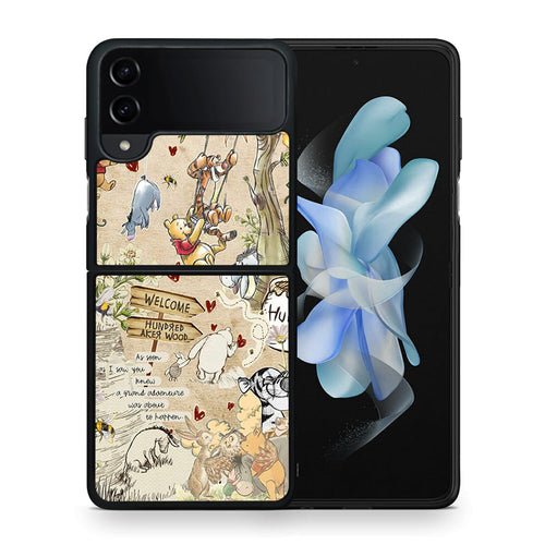 Θήκη Samsung Galaxy Z Flip4 Happy Friends από τη Smartfits με σχέδιο στο πίσω μέρος και μαύρο περίβλημα | Samsung Galaxy Z Flip4 Happy Friends case with colorful back and black bezels
