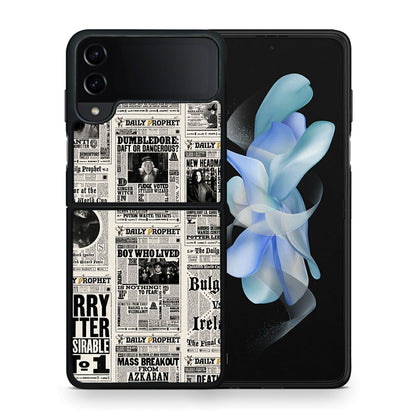 Θήκη Samsung Galaxy Z Flip4 Harry Paper από τη Smartfits με σχέδιο στο πίσω μέρος και μαύρο περίβλημα | Samsung Galaxy Z Flip4 Harry Paper case with colorful back and black bezels